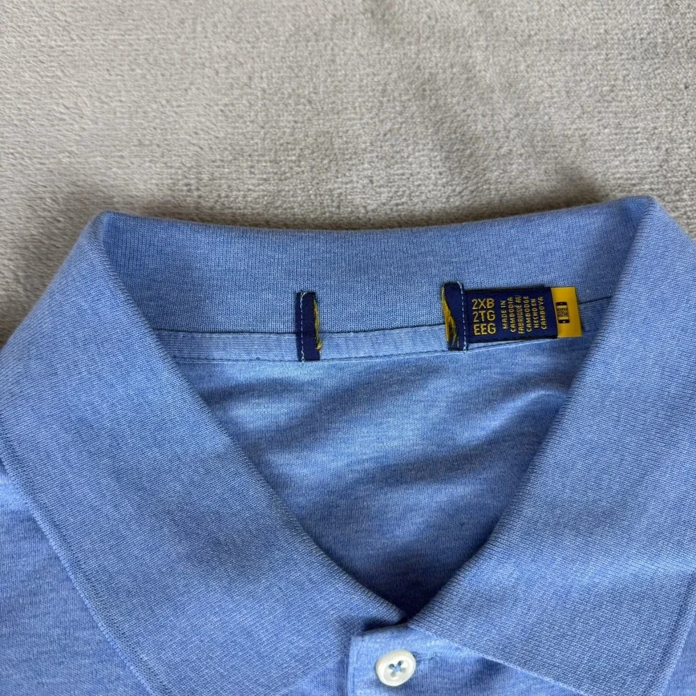 Polo Ralph Lauren Polo Shirt Mens 2XB Light Blue Cotton Soft Flesh Pony New NWT